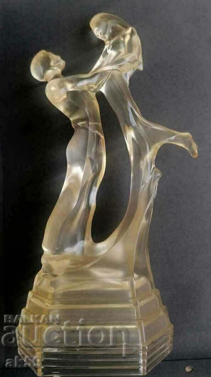 Cuplu Dansator - Mica Sculptura Cristal - Art Deco.