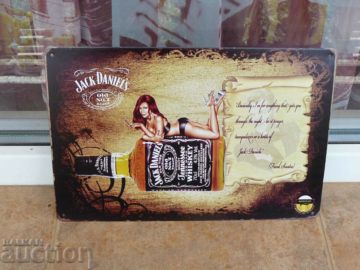 Jack Daniel's metal plate whiskey Jack Daniels erotica bar