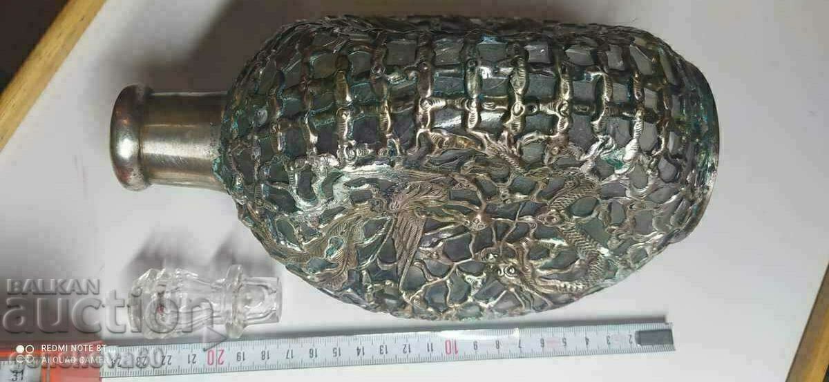 Vintage carafe with woven silver-plated ornaments, collectible - 7 Vintage carafe with woven silver-plated ornaments, collectible - 7