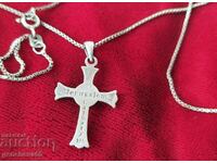 Antique Silver Jerusalem Cross/Necklace