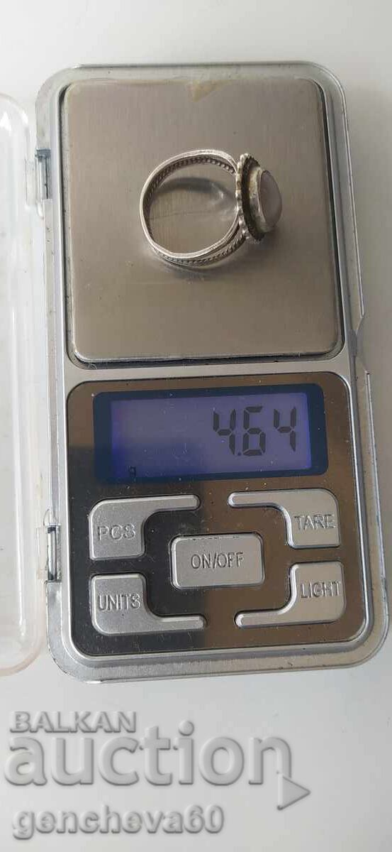 Revival ring with white opal/marking 925 - 7