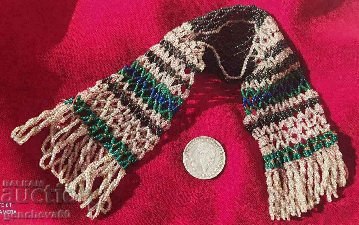 Beaded pouch and silver coin 1 lev from 1910 Beaded pouch and silver coin 1 lev from 1910