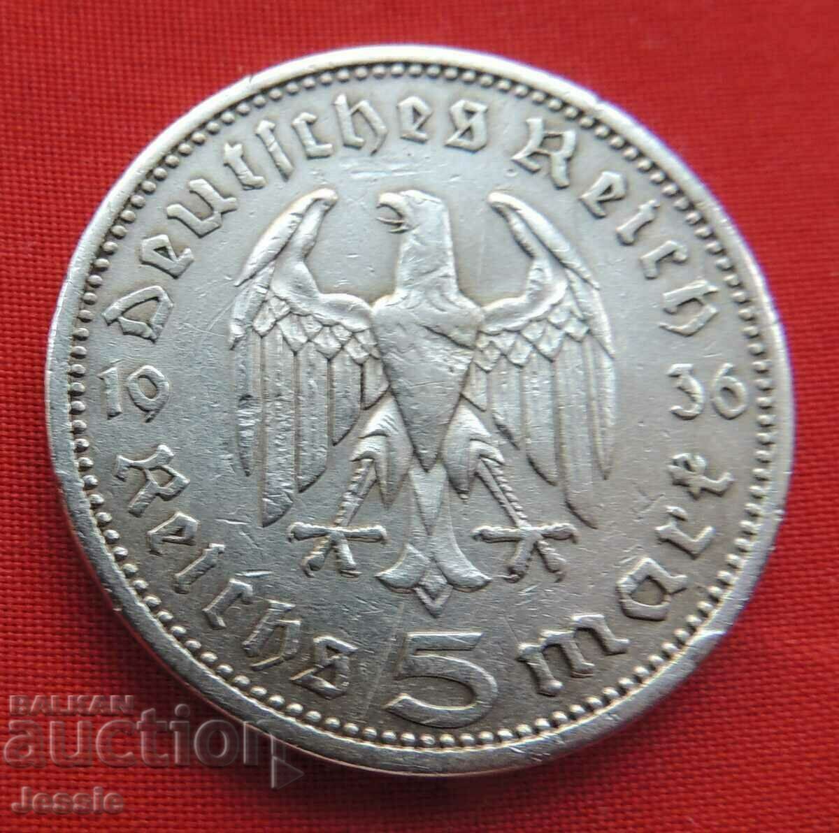 5 stamps 1936 A Germany silver