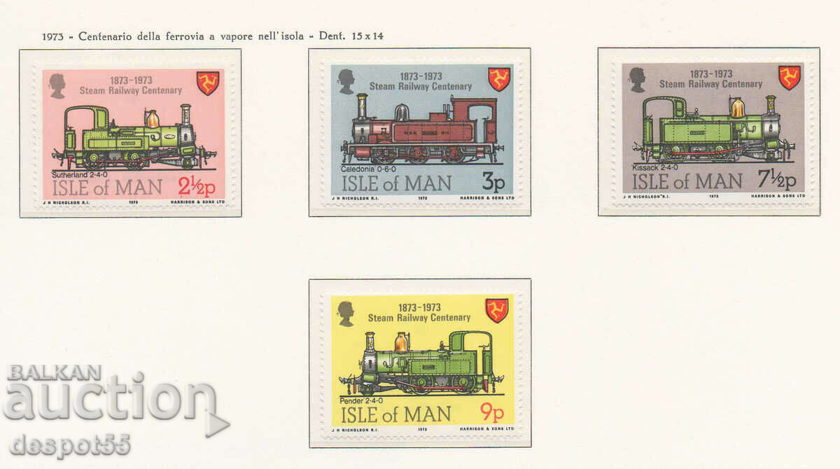 1973. Isle of Man. 100th anniversary of the steam railway.