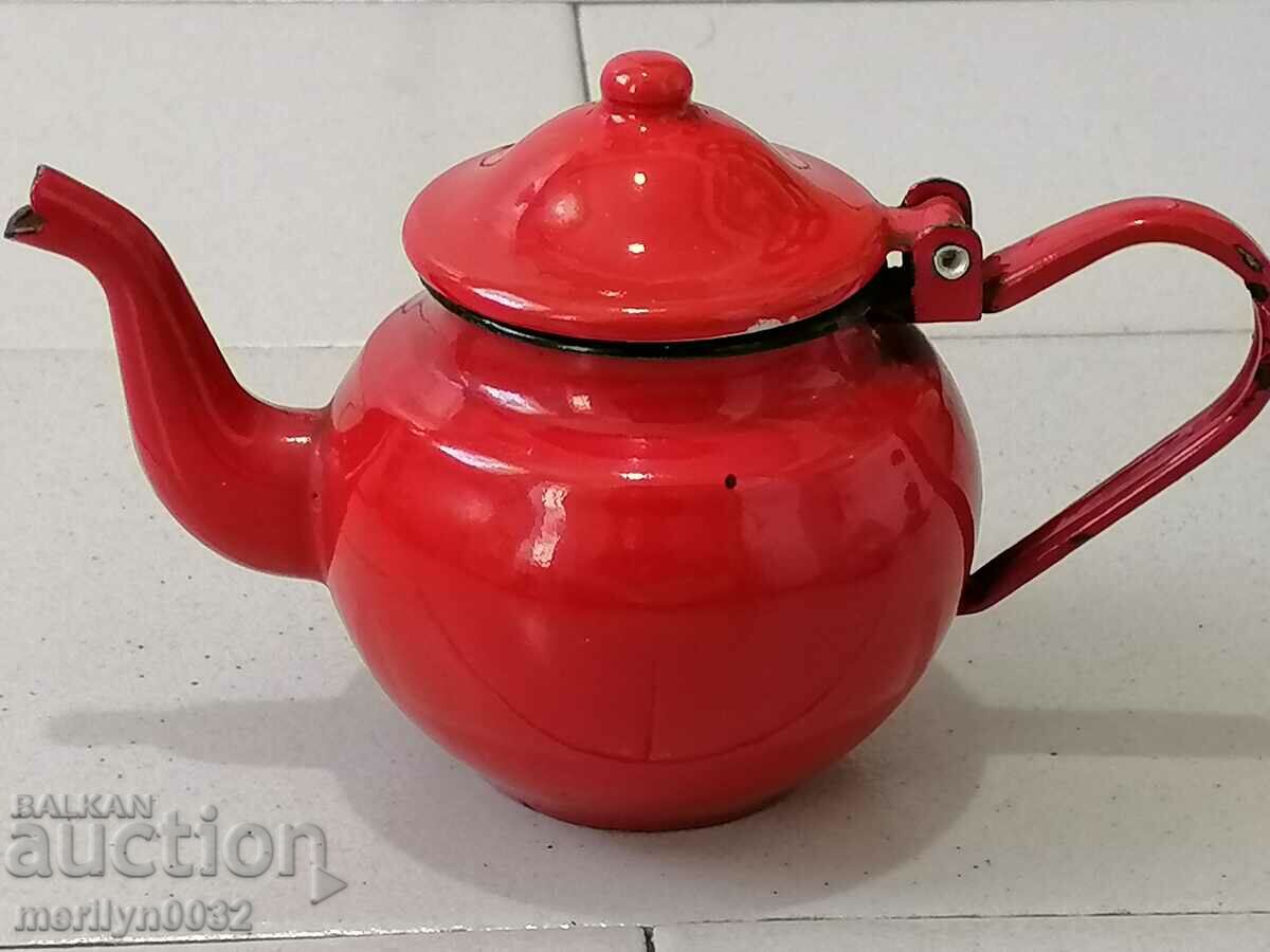 Enameled teapot from sotsa pot with enamel with price 36.00 BGN | € 18.41 Enameled teapot from sotsa pot with enamel with price 36.00 BGN | € 18.41