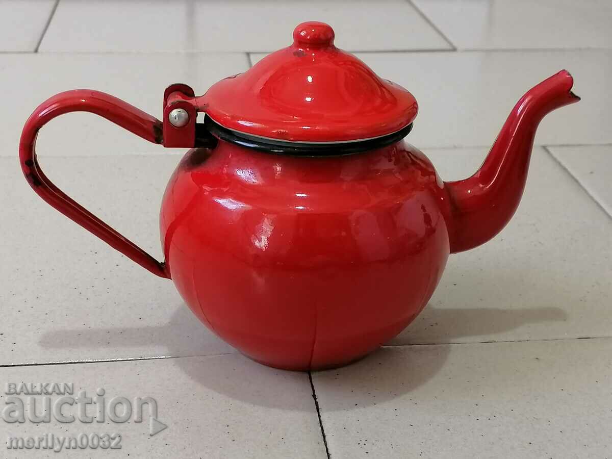 Enameled teapot from sotsa pot with enamel