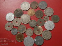 Lot of old Serbian, Romanian and other foreign coins