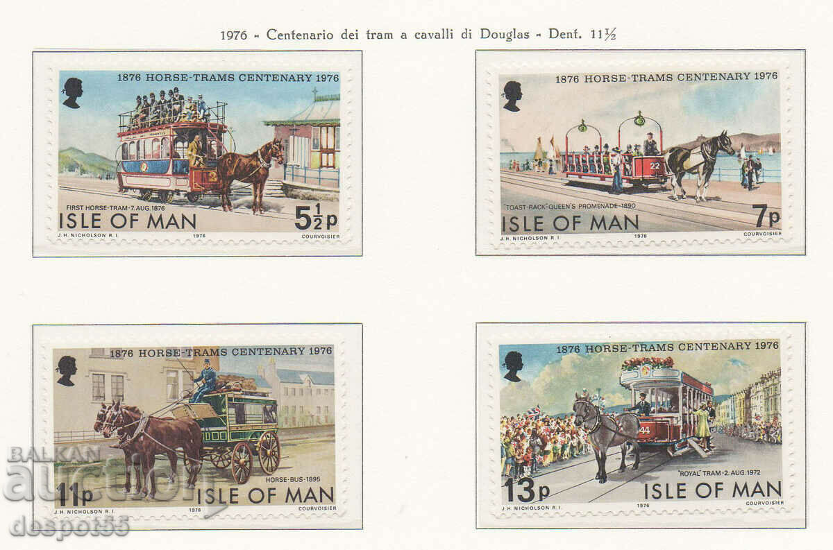 1976. Isle of Man. The 100th anniversary of horse-drawn trams.