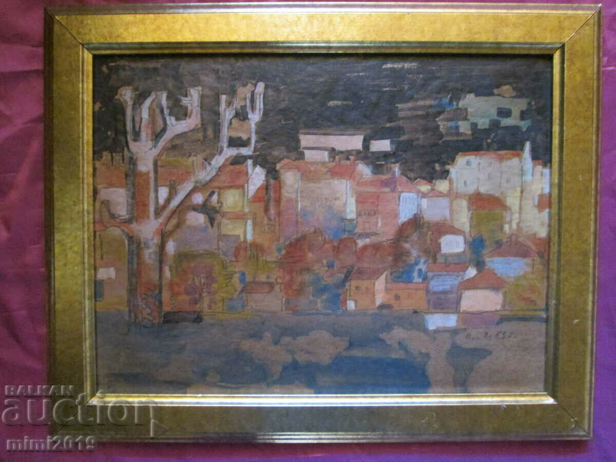 Auction 1983 Watercolor painting Todor Dryankov, signed, 50x40 cm. Auction 1983 Watercolor painting Todor Dryankov, signed, 50x40 cm.