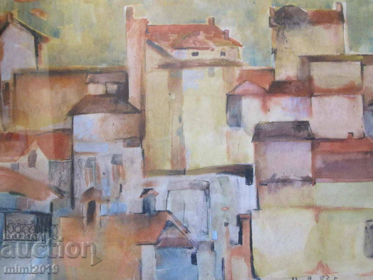 Auction 1983 Watercolor painting Todor Dryankov, signed, 60x50 cm. Auction 1983 Watercolor painting Todor Dryankov, signed, 60x50 cm.