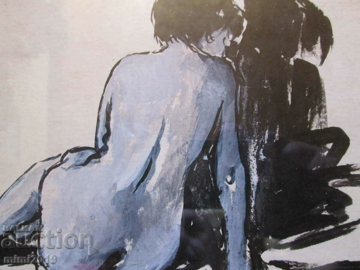 1974 Watercolor painting, ink Todor Dryankov, signed 30x25 cm. - 5 1974 Watercolor painting, ink Todor Dryankov, signed 30x25 cm. - 5