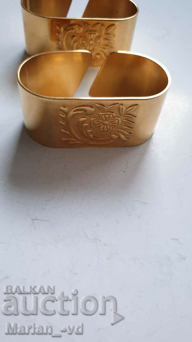 Gold-plated napkin rings-2 pieces