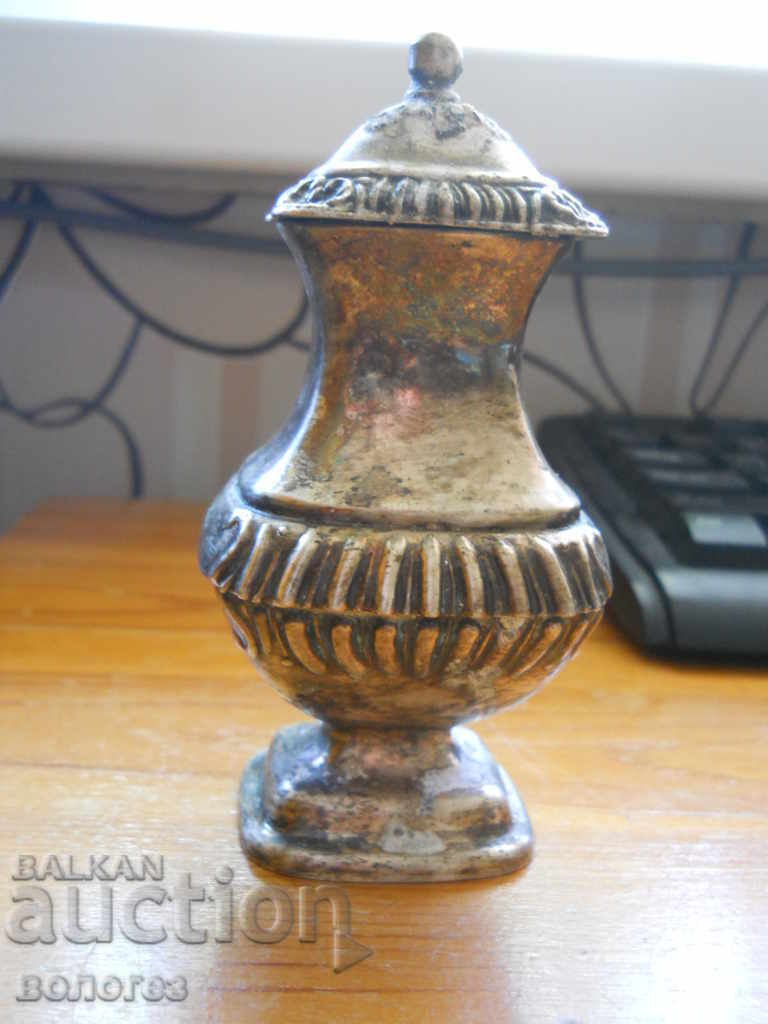 antique silver plated salt shaker - England