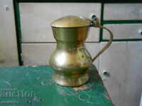 antique small bronze jug with lid