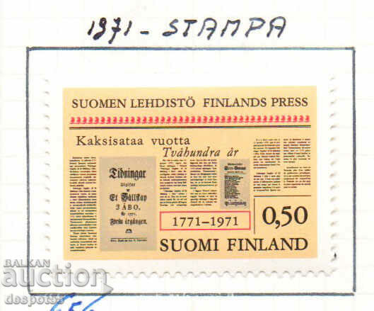 1971. Финландия. 200-годишнината на финландската преса.