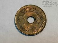 Africa Ecuatorială Franceză 5 centimes 1943 (IP) RARE