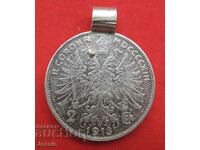 2 crowns 1913 Austria-Hungary silver with bearer