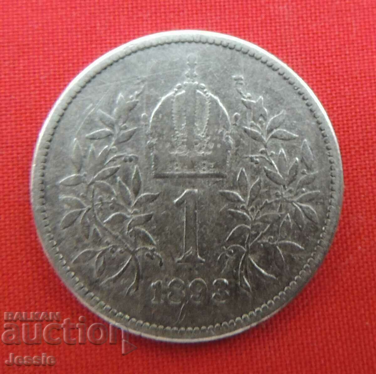 1 coroană 1893 argint Austria