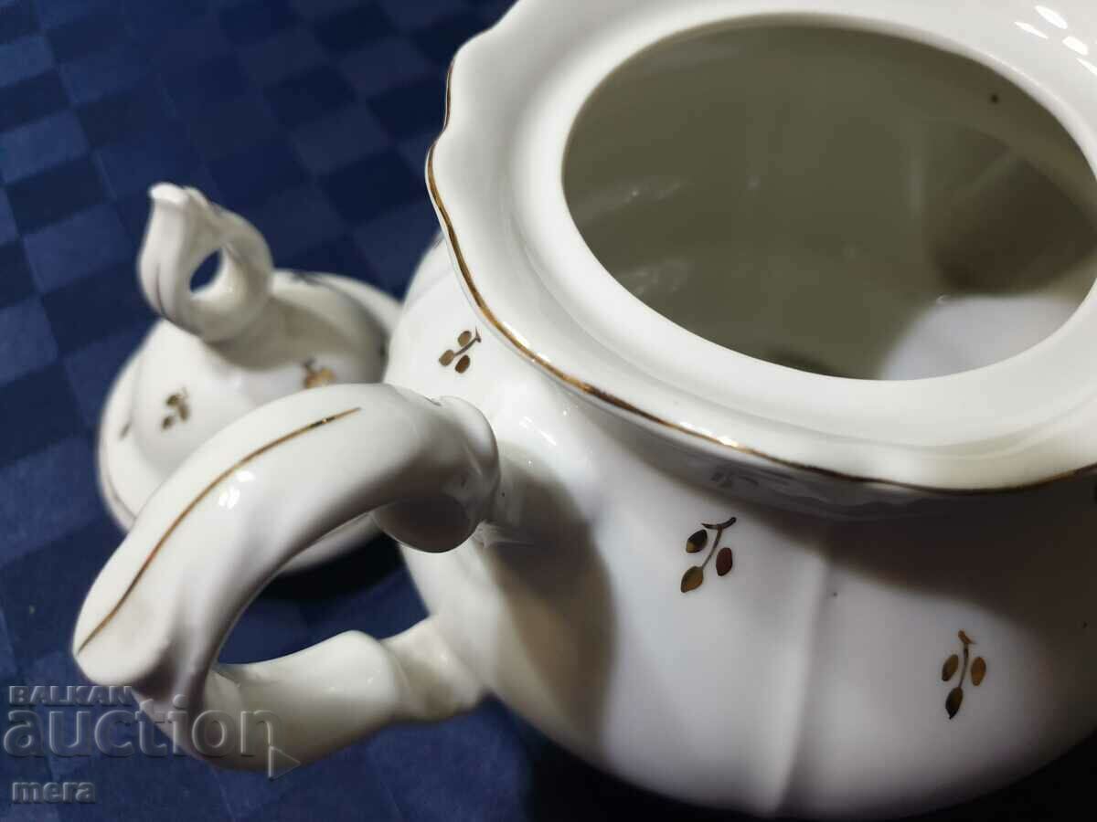 Large porcelain baroque teapot - SIP - 6