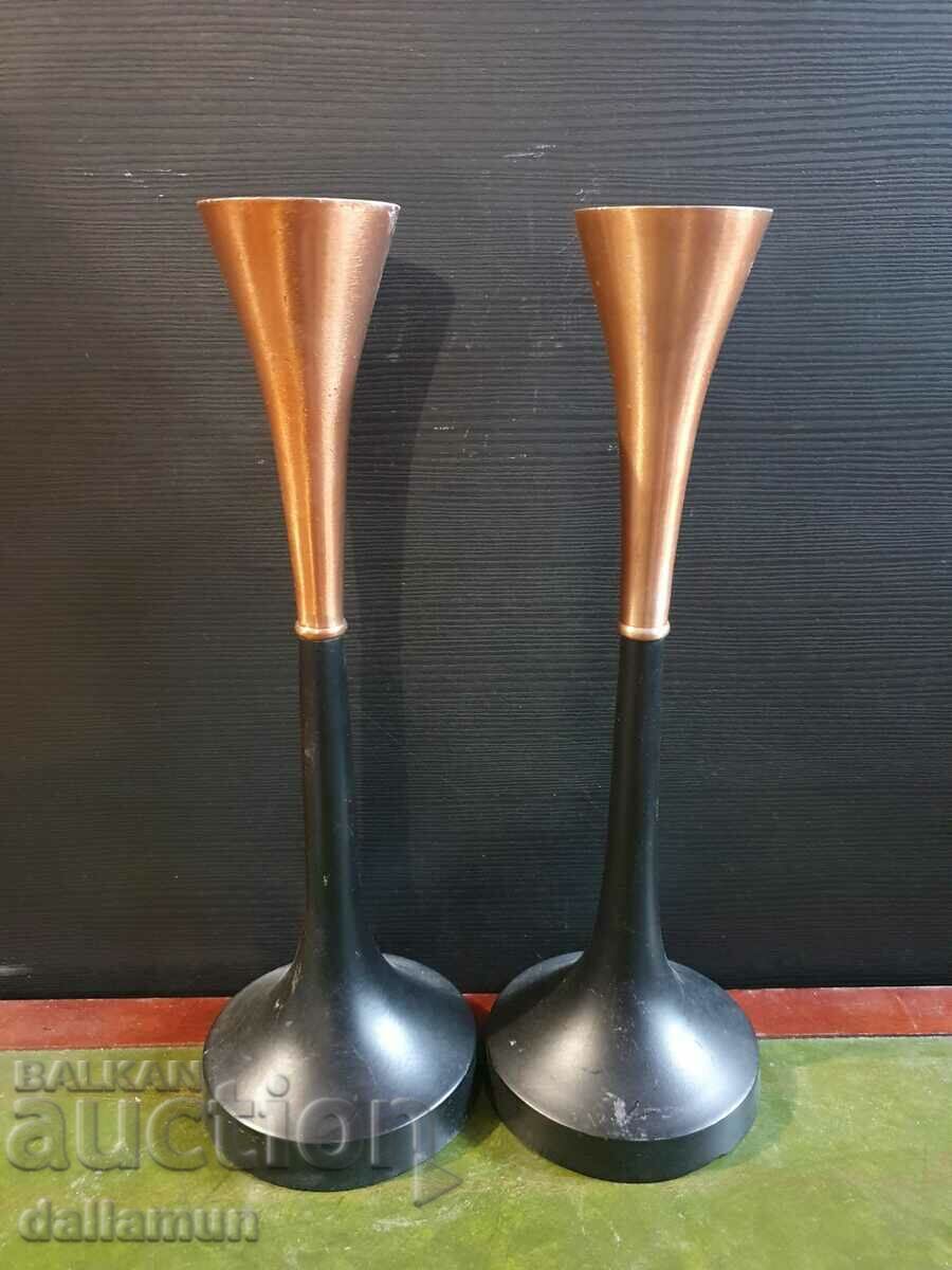 a pair of metal candlesticks with price 28.00 BGN | € 14.32 a pair of metal candlesticks with price 28.00 BGN | € 14.32