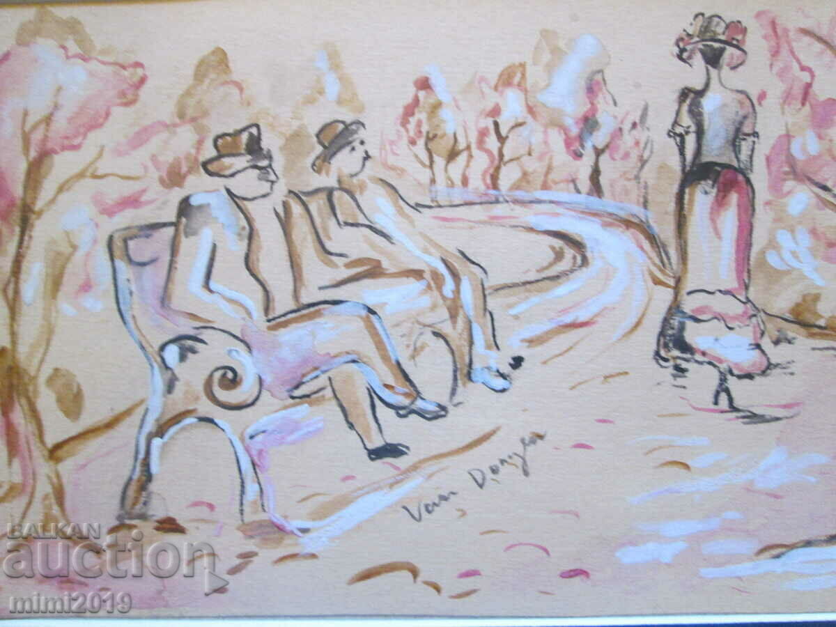 Pictură acuarelă originală - Jules Pasquin cu preț 8000.00 BGN | € 4090.34