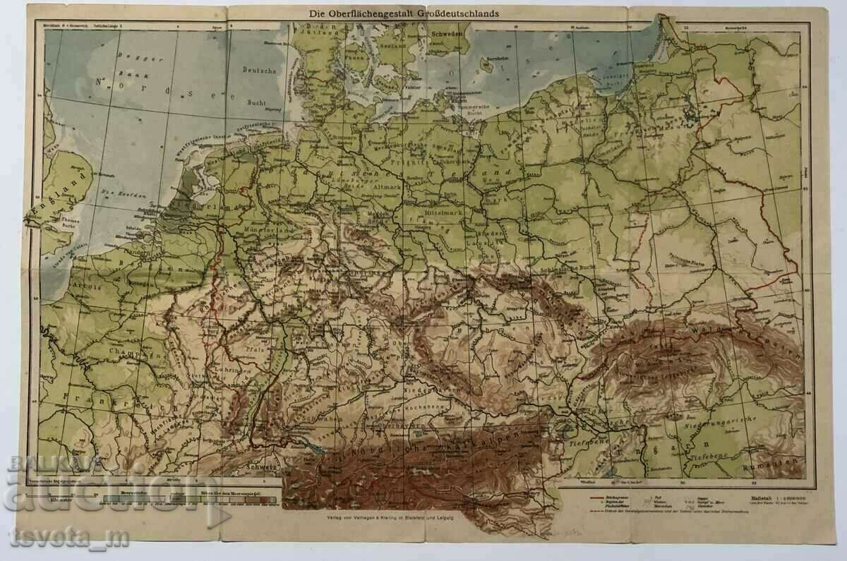 Map of the Third Reich, Germany WW2