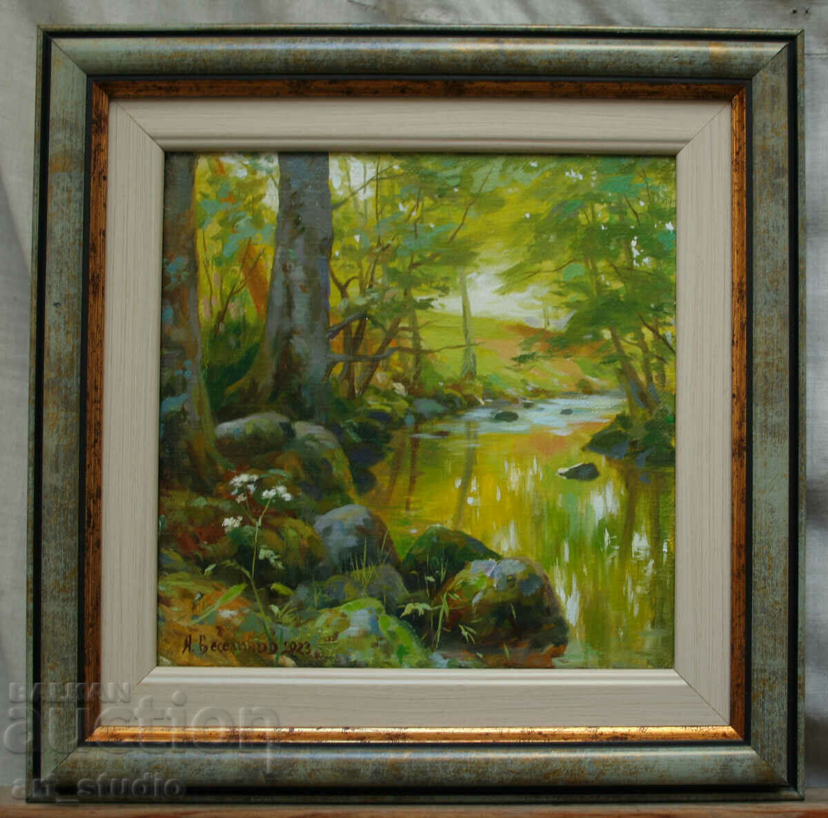 Пейзаж с река   -масл бои