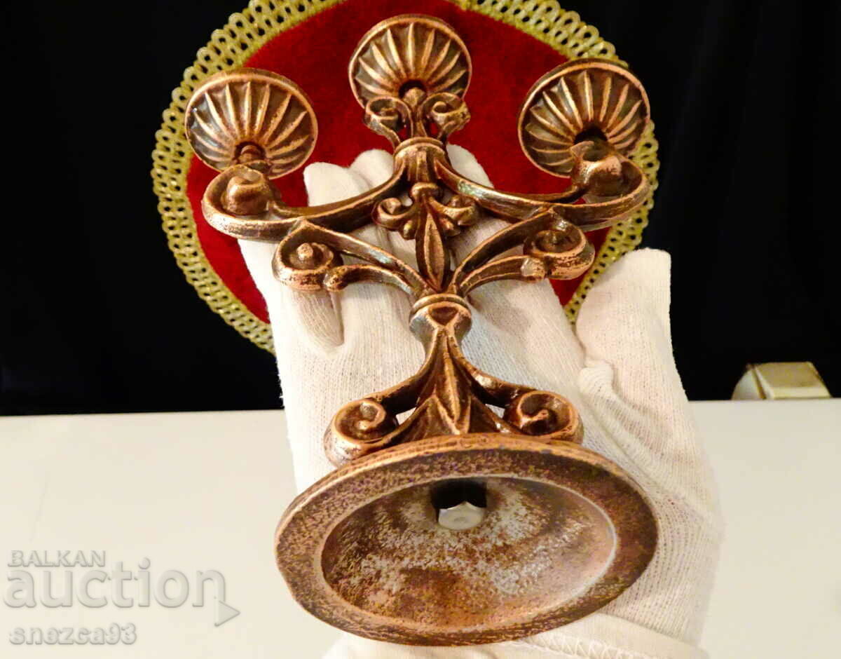 Sfeșnic triplu, sfeșnic pentru trei lumânări. - 6 Sfeșnic triplu, sfeșnic pentru trei lumânări. - 6