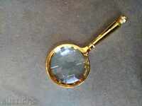 Luxury gold-plated magnifier with a 3-fold magnification, 70 mm
