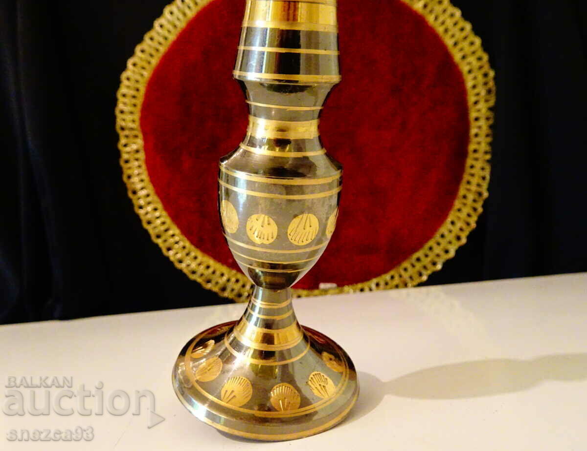 Auction Bronze vase, candlestick, rose. Auction Bronze vase, candlestick, rose.