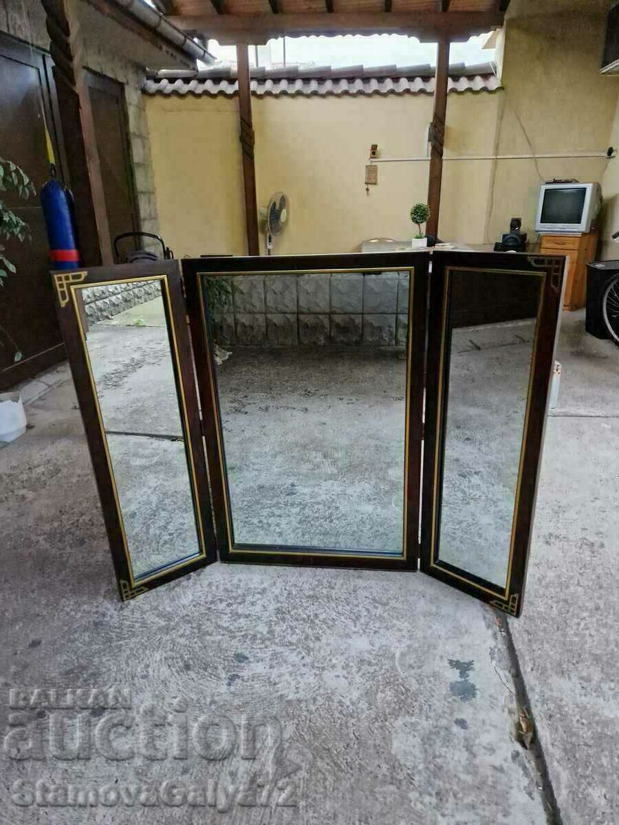 Auction Huge antique English mirror with bronze fittings Auction Huge antique English mirror with bronze fittings