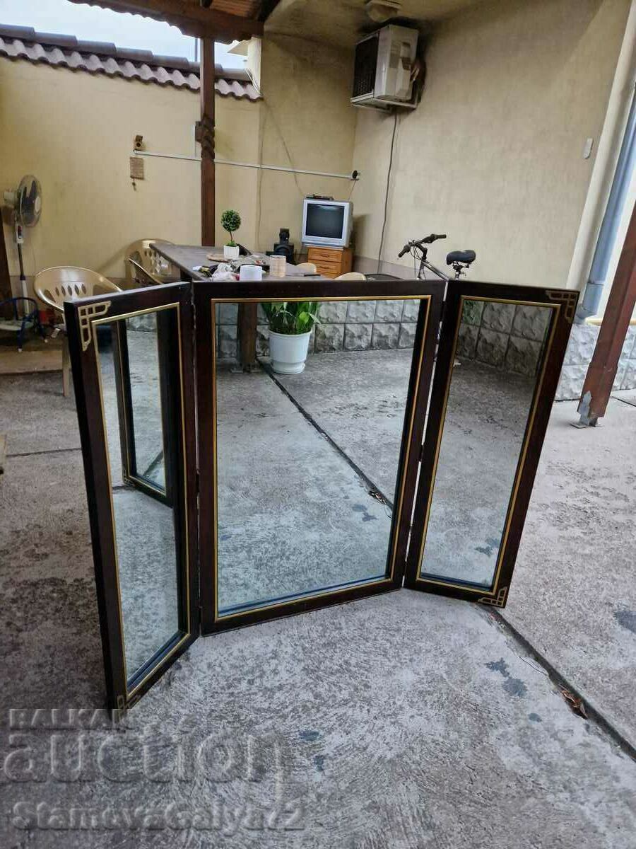 Huge antique English mirror with bronze fittings