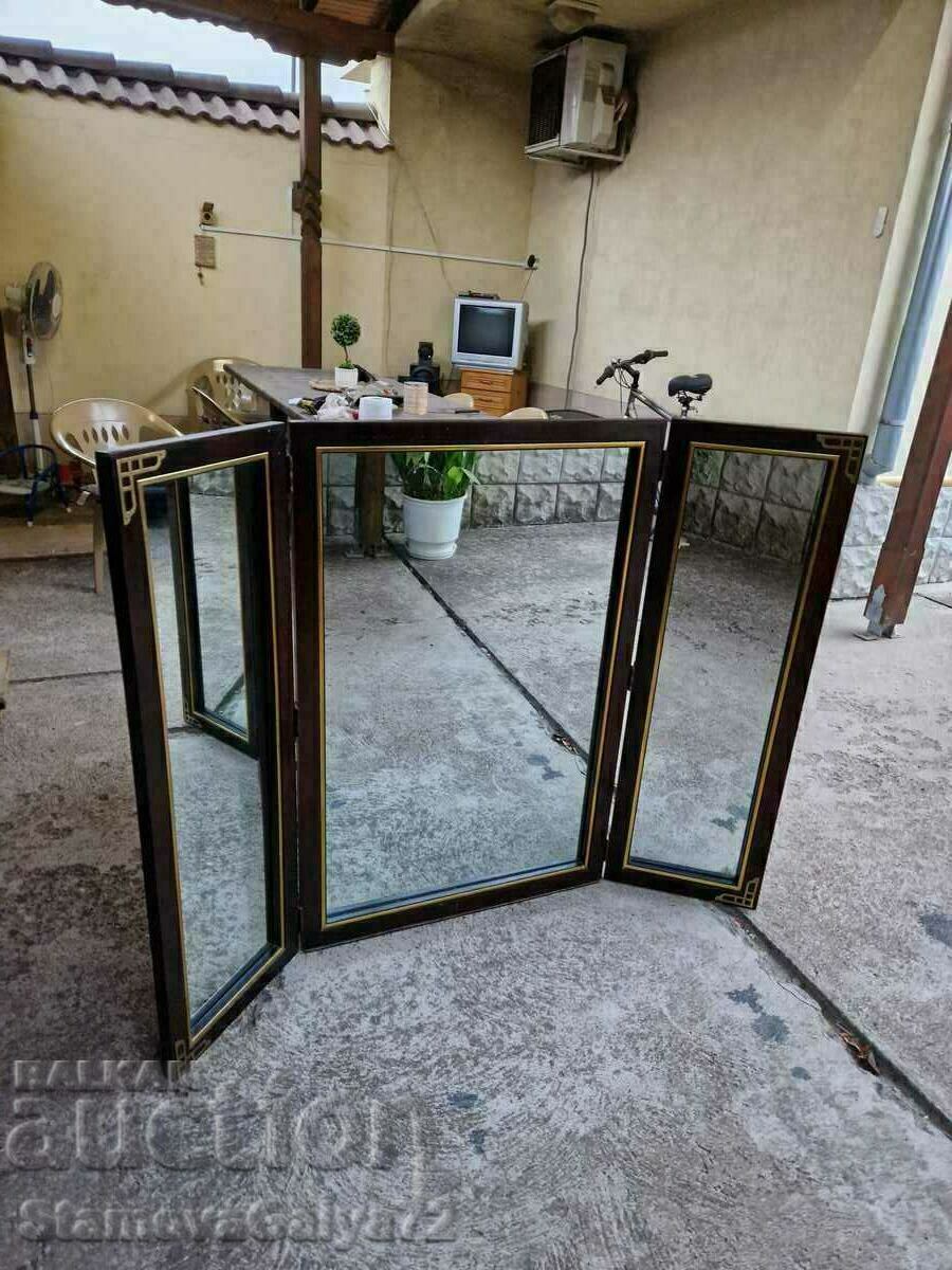 Huge antique English mirror with bronze fittings Huge antique English mirror with bronze fittings