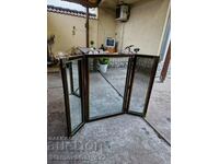 Huge antique English mirror with bronze fittings