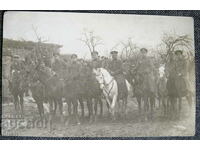 Царство България офицери кон стара снимка картичка