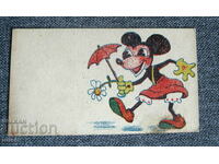 Mini felicitare litografică de epocă Mickey Mouse