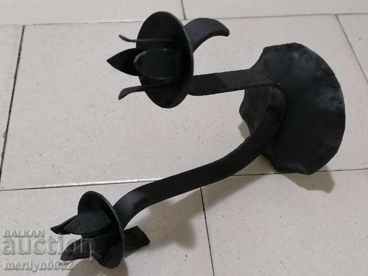 Old wrought iron candlestick lamp with price 37.00 BGN | € 18.92 Old wrought iron candlestick lamp with price 37.00 BGN | € 18.92