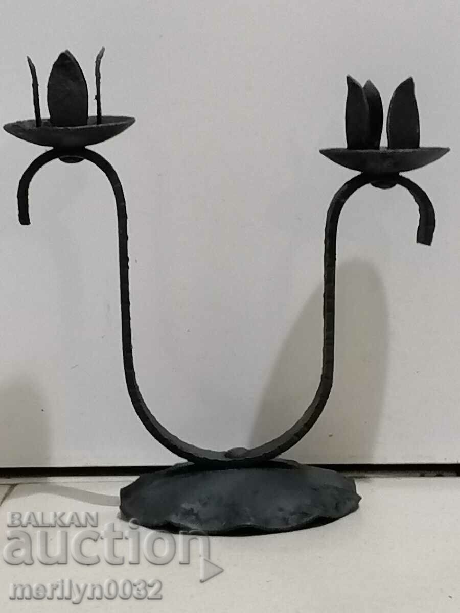 Delivery of Old wrought iron candlestick lamp Delivery of Old wrought iron candlestick lamp