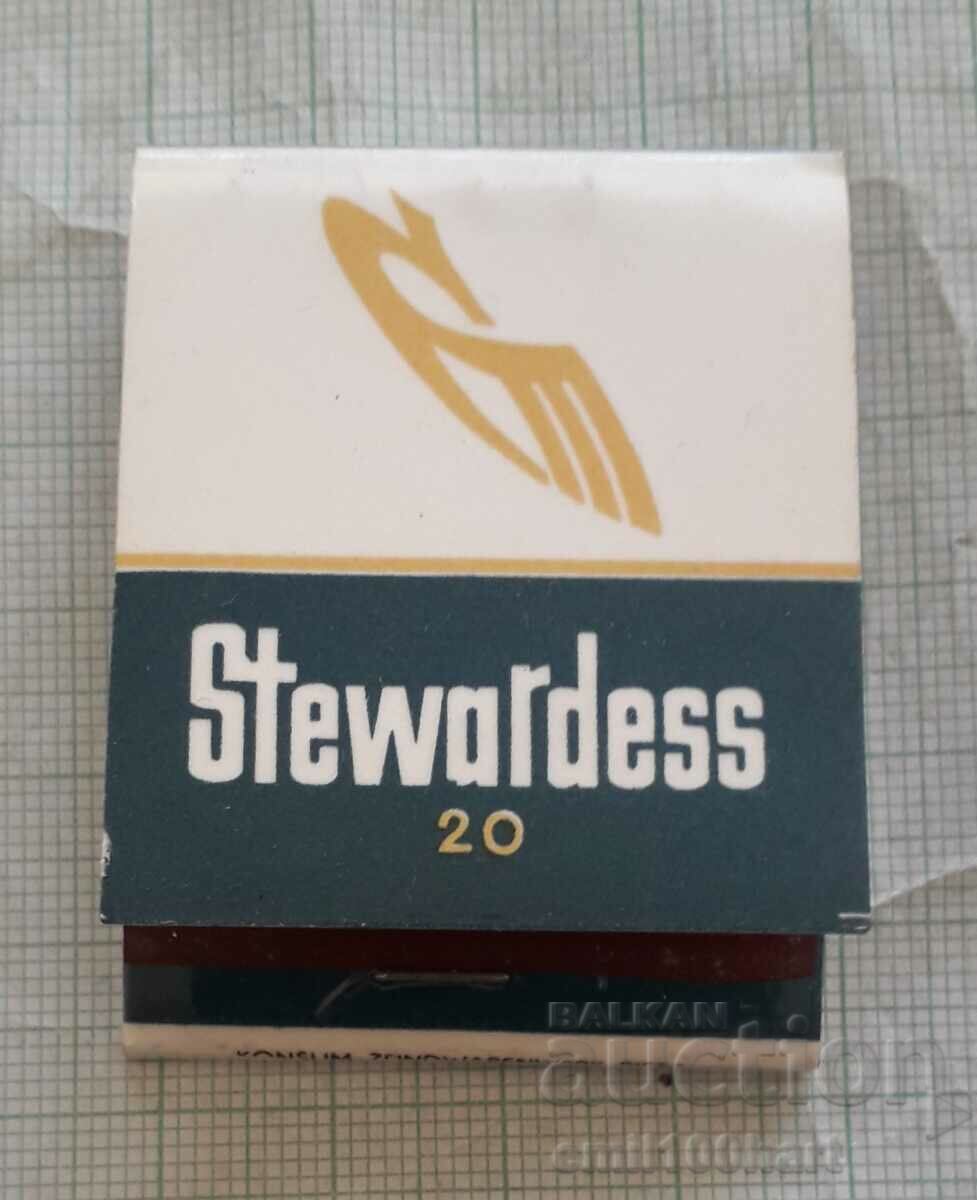 Stewardess Bulgartabac cigarette advertising match