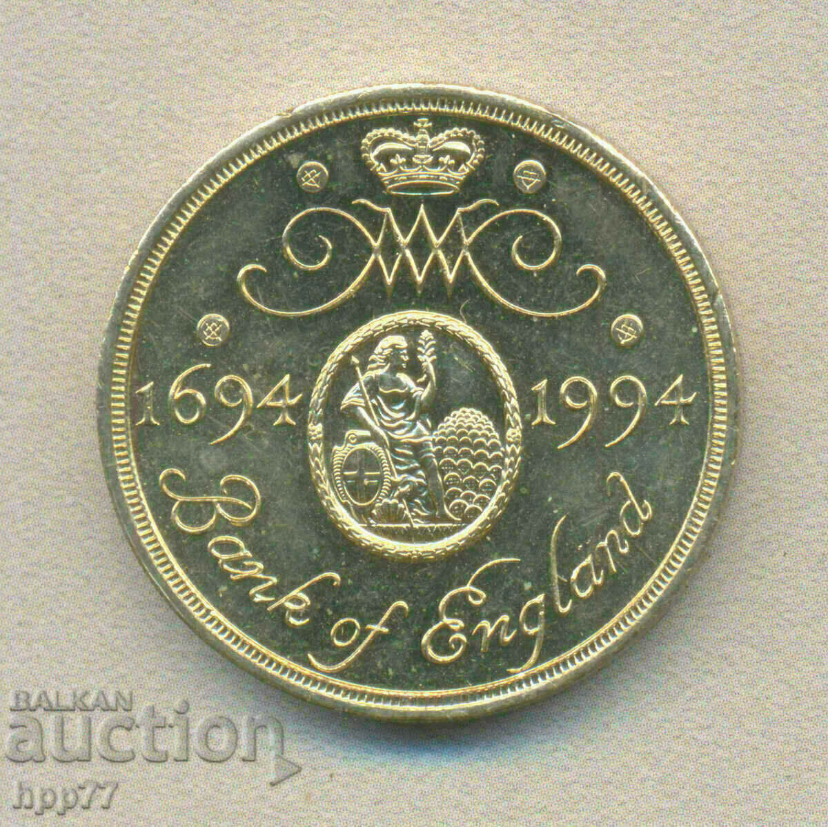 2 lire sterline 1994 300 de ani Banca Angliei