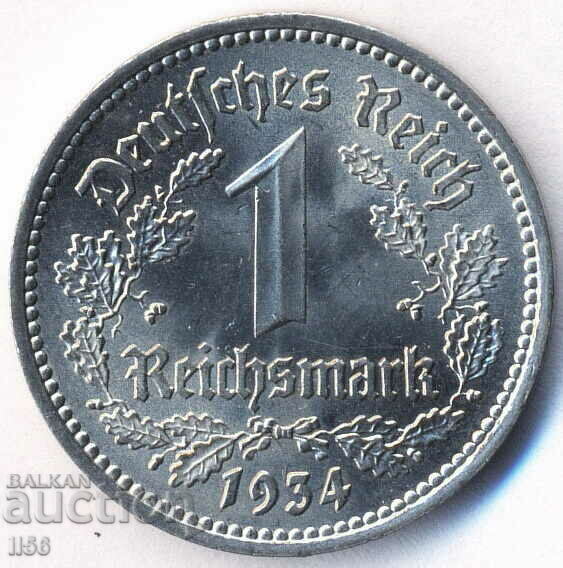 Германия - 1 марка 1934 - Берлин (А) - aUNC