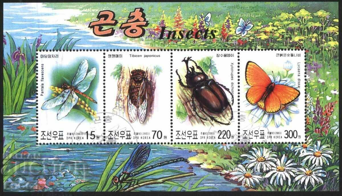 Stamped block Fauna Nasekomi 2003 from North Korea