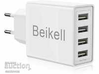 Υψηλής ποιότητας φορτιστής Beikell με 4 θύρες USB, έξυπνη έξοδο