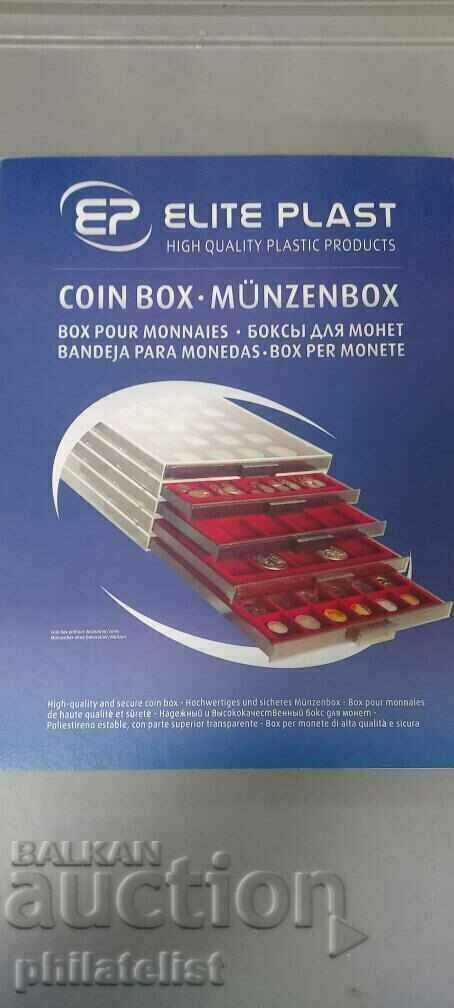 PVC кутия за монети на Elite Plast - за 20 монети до 50 мм