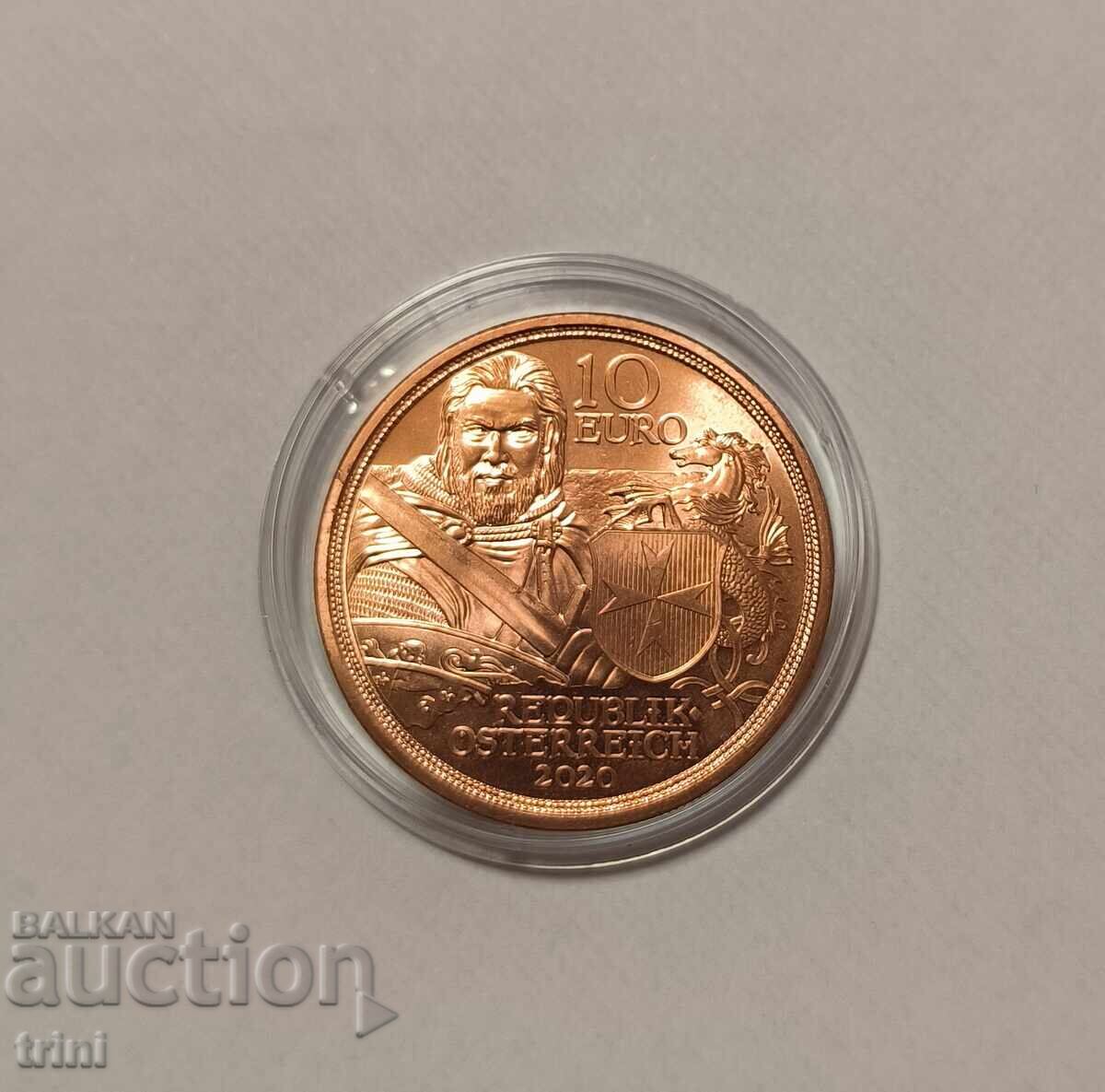 10 Euro 2020 Austria Knight Stories - Fortitude with price 35.00 BGN | € 17.90