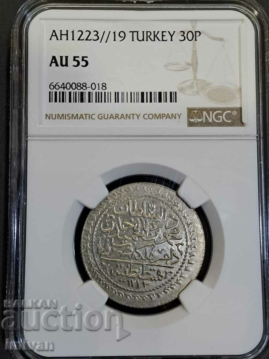 30 para Ottoman Turkish silver coin
