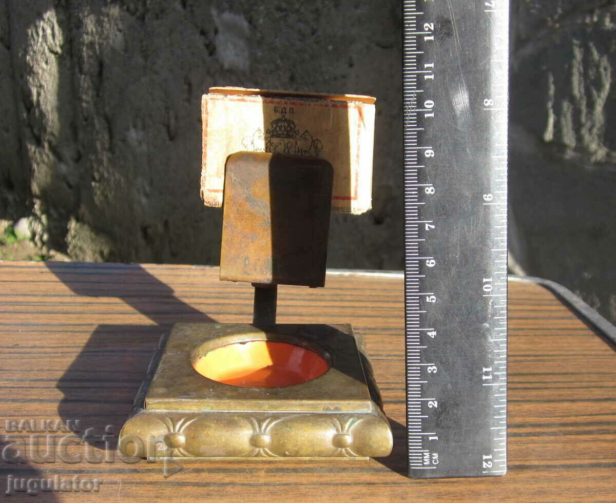 antique bronze match holder match holder with ashtray - 7 antique bronze match holder match holder with ashtray - 7