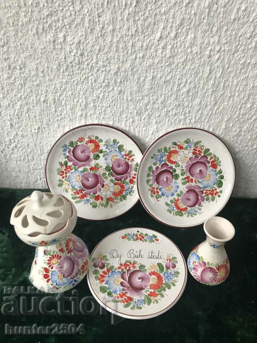 Lot of painted ceramics-Czechoslovakia