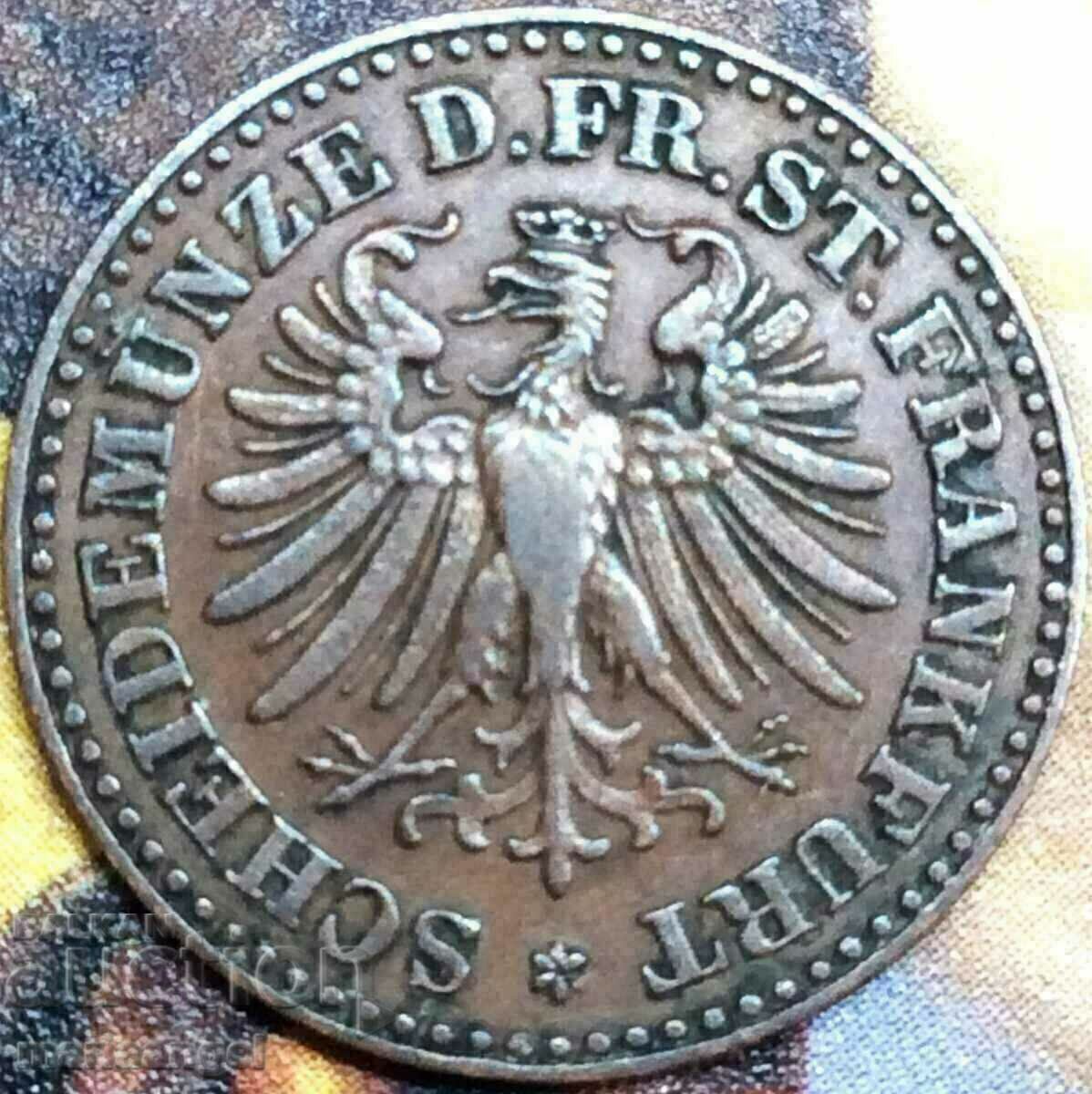 Франкфурт 1865 1 хелер Германия