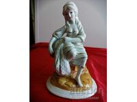 Old Rare French Porcelain FISHERMAN Figurine